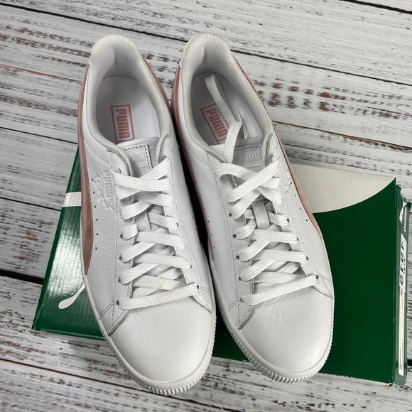 Puma Women's Clyde Bridal Rose Sneakers White Size 10 - Picture 8 of 8